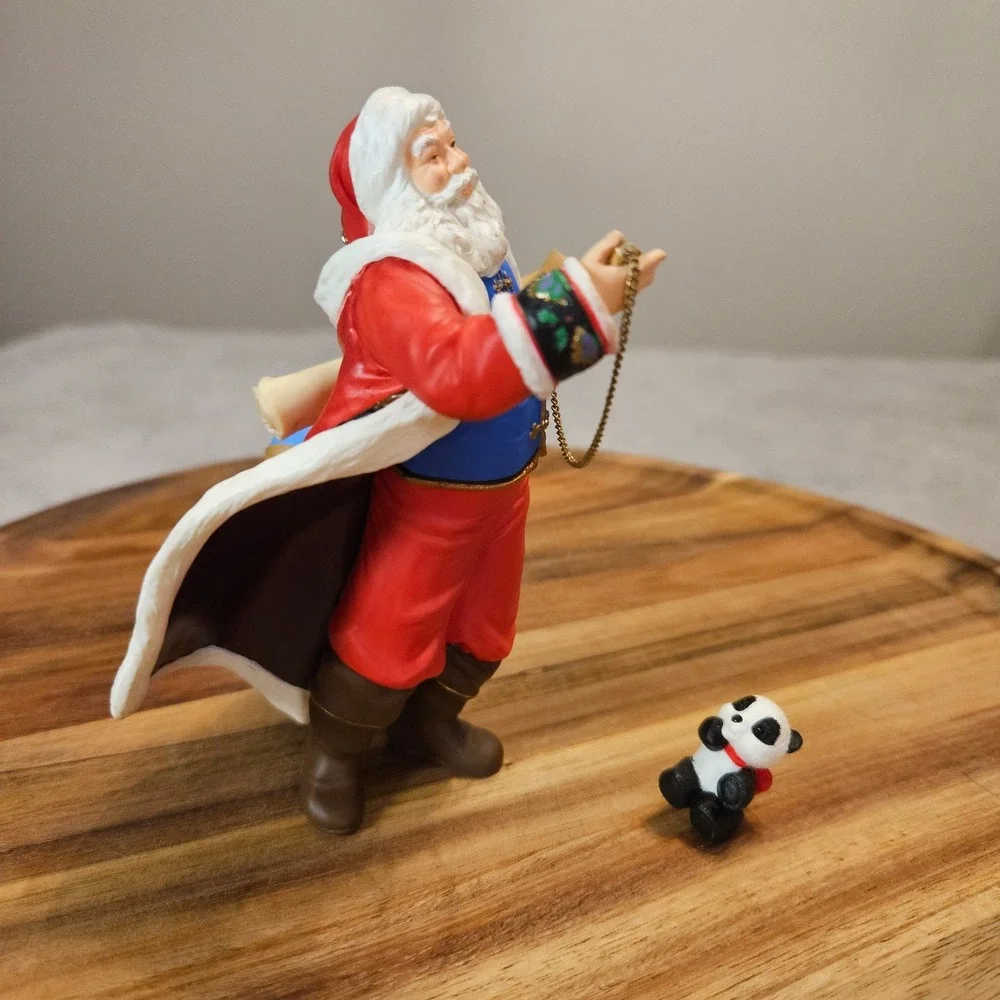 HALLMARK‎ KEEPSAKE ORNAMENT SANTA CLAUS PANDA SET OF 2 2001 PATRICIA ANDREWS